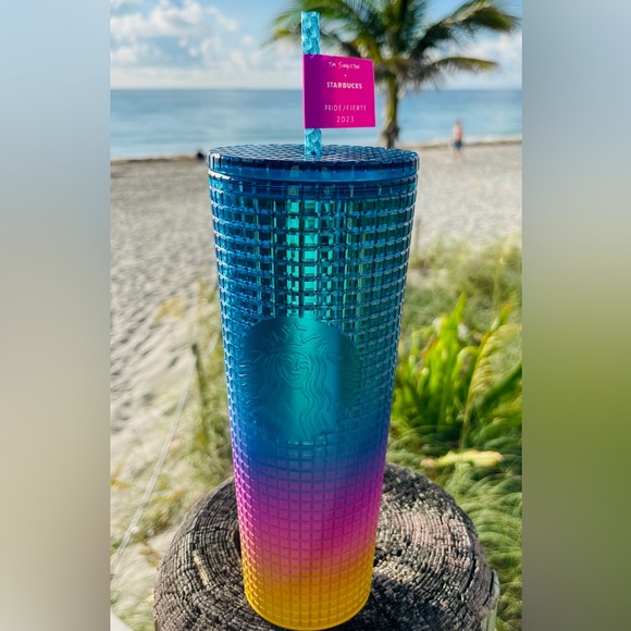 Starbucks Tim Singleton Pride Iridescent Rainbow Tumbler Hot Cold Cup 3pc Set - Picture 9 of 16